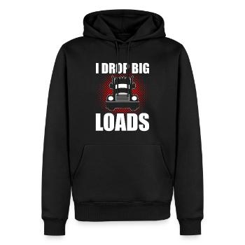 I Drop Big Loads LKW Fahrer - Männer Premium Bio Hoodie - Schwarz - Vorne - Nico (187cm)
