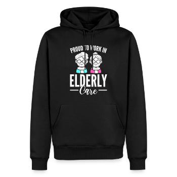 Lustige Altenpflege Betreuer - Männer Premium Bio Hoodie - Schwarz - Vorne - Nico (187cm)