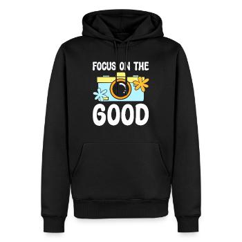 Focus On The Good Fotograf - Männer Premium Bio Hoodie - Schwarz - Vorne - Nico (187cm)