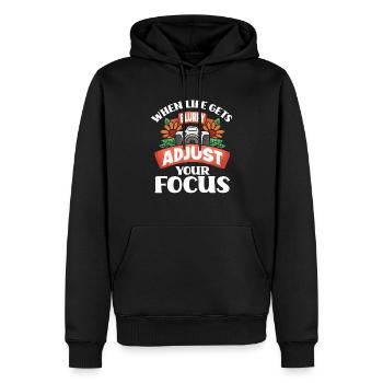 Photographer Photographer Blurred Focus - Men’s Premium Organic Hoodie - black - Front - Nico (187cm)