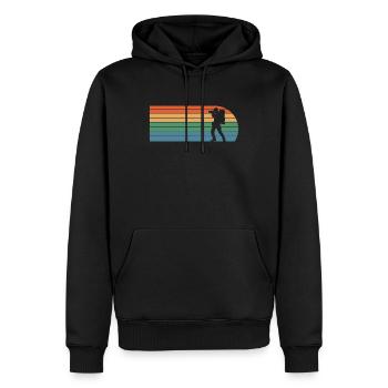 Retro Photographer - Men’s Premium Organic Hoodie - black - Front - Nico (187cm)