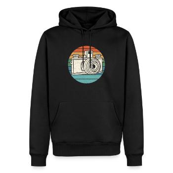 Photograph Kamera Retro - Männer Premium Bio Hoodie - Schwarz - Vorne - Nico (187cm)