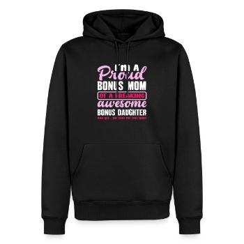 Cadeau de belle-mère belle-fille - Sweat à capuche Premium bio Homme - noir - Devant - Nico (187cm)
