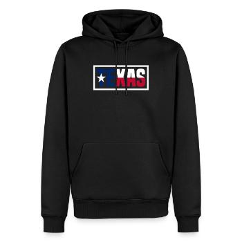 Texas - Männer Premium Bio Hoodie - Schwarz - Vorne - Nico (187cm)