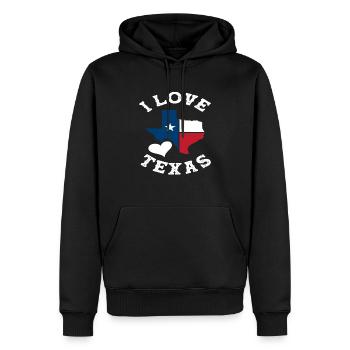 Texas Ich Liebe - Männer Premium Bio Hoodie - Schwarz - Vorne - Nico (187cm)