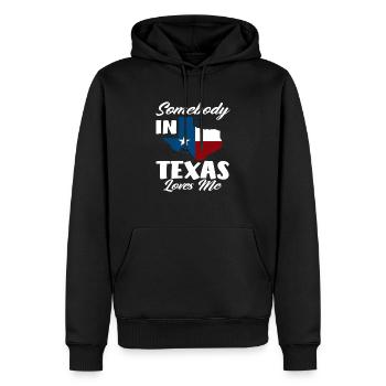 Texas Liebe - Männer Premium Bio Hoodie - Schwarz - Vorne - Nico (187cm)