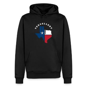 Origine de l’État du Texas - Sweat à capuche Premium bio Homme - noir - Devant - Nico (187cm)