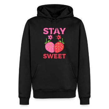 Stay Sweet Bauer - Männer Premium Bio Hoodie - Schwarz - Vorne - Nico (187cm)