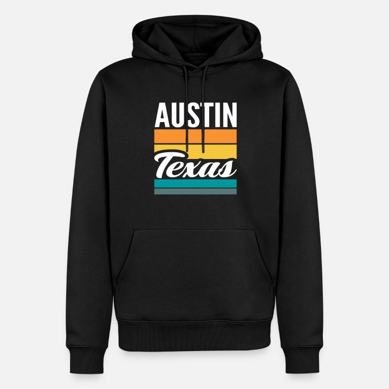 Texas, États-Unis - Sweat à capuche Premium bio Homme - noir
