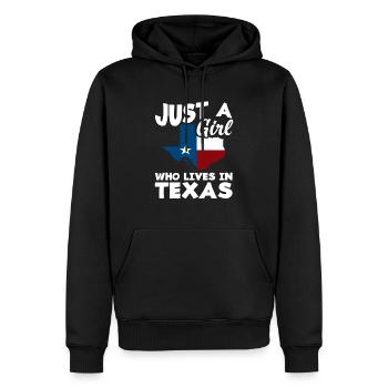 Fille qui aime le Texas - Sweat à capuche Premium bio Homme - noir - Devant - Nico (187cm)