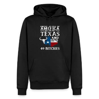 Texas Herkunft - Männer Premium Bio Hoodie - Schwarz - Vorne - Nico (187cm)