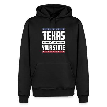 Texas Ist Besser Als Dein Staat - Männer Premium Bio Hoodie - Schwarz - Vorne - Nico (187cm)