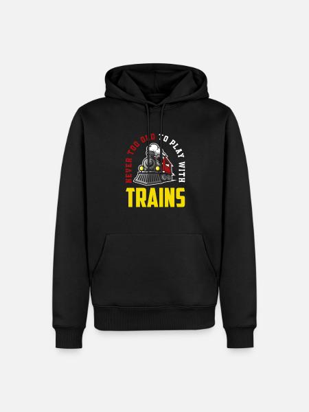 Nicht Zu Alt Um Mit Zug Züge Hobby Spielen - Herre Premium økologisk hoodie - sort