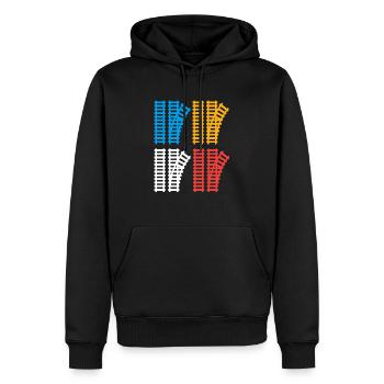 Weichen Zug Züge Hobby Train Spotter - Männer Premium Bio Hoodie - Schwarz - Vorne - Nico (187cm)