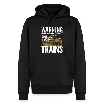 Train Trains Hobby Train Spotter Railway Lover - Men’s Premium Organic Hoodie - black - Front - Nico (187cm)