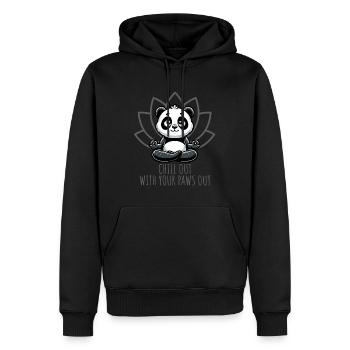 Chill Out With Your Paws Out Panda Yoga - Männer Premium Bio Hoodie - Schwarz - Vorne - Nico (187cm)