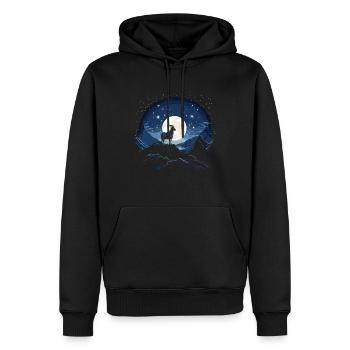 Starry Night Goat Silhouette Constellation Design - Männer Premium Bio Hoodie - Schwarz - Vorne - Nico (187cm)