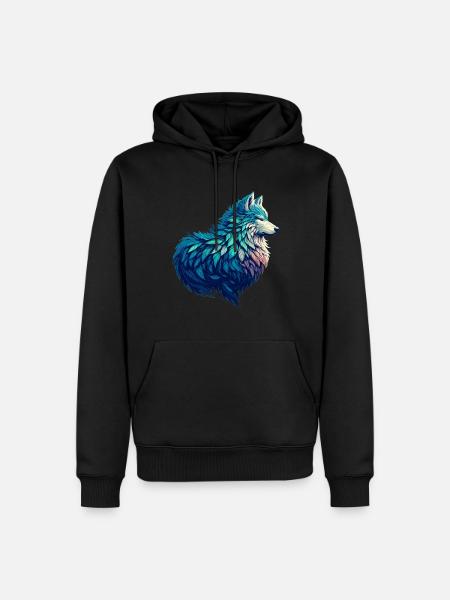 Wolf Standing Majestic In A - Men’s Premium Organic Hoodie - black