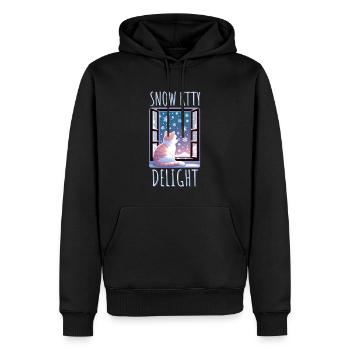 Snow Kitty Delight Cat - Männer Premium Bio Hoodie - Schwarz - Vorne - Nico (187cm)