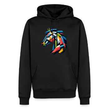 Cheval abstrait cheval - Sweat à capuche Premium bio Homme - noir - Devant - Nico (187cm)