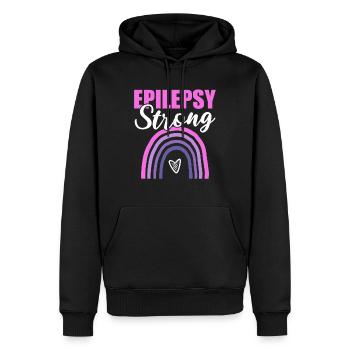 Epilepsy Strong Epilepsie-Krieger - Männer Premium Bio Hoodie - Schwarz - Vorne - Nico (187cm)