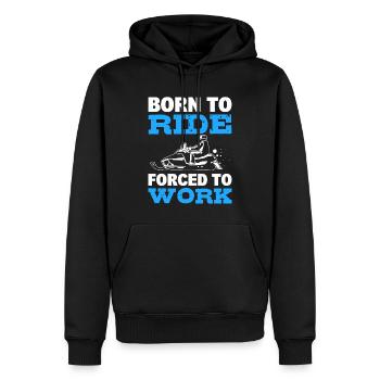 Born To Ride Forced To Work Schlittenfahrer - Männer Premium Bio Hoodie - Schwarz - Vorne - Nico (187cm)