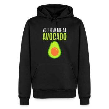 Avocado-Liebhaber Vegan - Männer Premium Bio Hoodie - Schwarz - Vorne - Nico (187cm)
