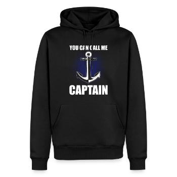 Bootskapitän Kapitän - Männer Premium Bio Hoodie - Schwarz - Vorne - Nico (187cm)