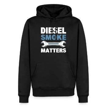 Diesel Smoke Matters Automechaniker - Männer Premium Bio Hoodie - Schwarz - Vorne - Nico (187cm)