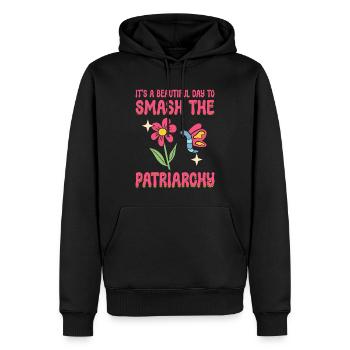 It's A Beautiful Day To Smash Patriarchy - Männer Premium Bio Hoodie - Schwarz - Vorne - Nico (187cm)