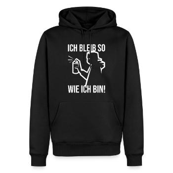 ich bleibe so wie ich bin Street Art Graffiti - Männer Premium Bio Hoodie - Schwarz - Vorne - Nico (187cm)