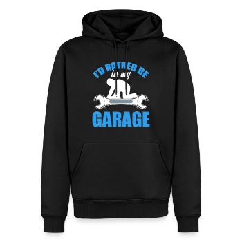 I'd Rather Be In My Garage Kfz-Mechaniker - Männer Premium Bio Hoodie - Schwarz - Vorne - Nico (187cm)