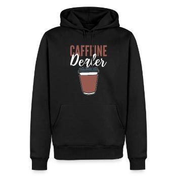 Caffeine Dealer Barista - Männer Premium Bio Hoodie - Schwarz - Vorne - Nico (187cm)