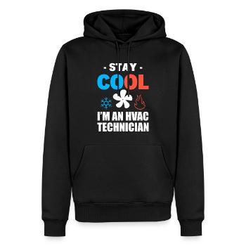 Lustiger HVAC-Techniker Klimatechniker - Männer Premium Bio Hoodie - Schwarz - Vorne - Nico (187cm)