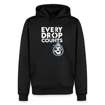 Chaque goutte compte Récolte d’eau de pluie - Sweat à capuche Premium bio Homme - noir - Devant - Nico (187cm)