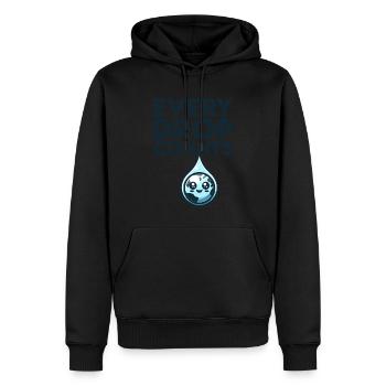 Chaque goutte compte Récolte d’eau de pluie - Sweat à capuche Premium bio Homme - noir - Devant - Nico (187cm)