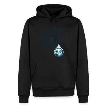 Chaque goutte compte Récolte d’eau de pluie - Sweat à capuche Premium bio Homme - noir - Devant - Nico (187cm)