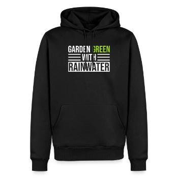 Garden greenery with rainwater rainwater harvesting - Men’s Premium Organic Hoodie - black - Front - Nico (187cm)
