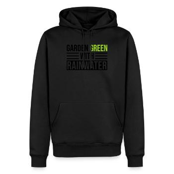 Garden greenery with rainwater rainwater harvesting - Men’s Premium Organic Hoodie - black - Front - Nico (187cm)