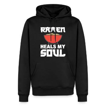 Ramen-Liebhaber Food-Vlogger - Männer Premium Bio Hoodie - Schwarz - Vorne - Nico (187cm)