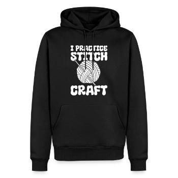 I Practice Stitch Craft Stricker - Männer Premium Bio Hoodie - Schwarz - Vorne - Nico (187cm)