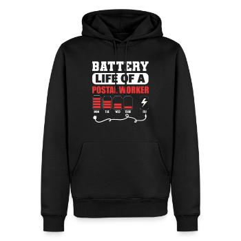 Battery Life Of A Postal Worker Postangestellter - Männer Premium Bio Hoodie - Schwarz - Vorne - Nico (187cm)