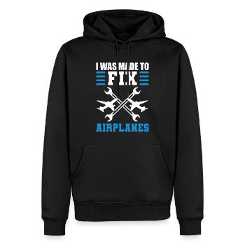 Flugzeugwartung Flugzeugtechniker - Männer Premium Bio Hoodie - Schwarz - Vorne - Nico (187cm)
