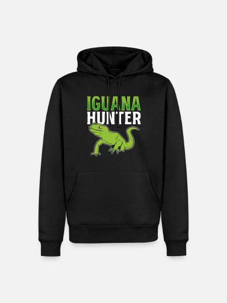 Iguana Hunter Tierpfleger - Männer Premium Bio Hoodie - Schwarz