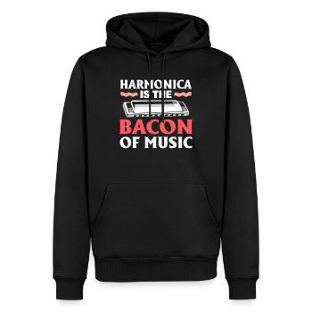 Harmonica Is The Bacon Of Music Mundharmonika - Männer Premium Bio Hoodie - Schwarz - Vorne - Nico (187cm)