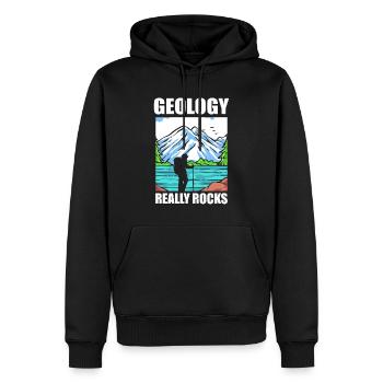 Lustiger Geologe, der Steine sammelt Rocksammler - Männer Premium Bio Hoodie - Schwarz - Vorne - Nico (187cm)