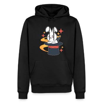 Hut mit Zauberstab und Kaninchen Magier - Männer Premium Bio Hoodie - Schwarz - Vorne - Nico (187cm)
