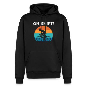 Oh Shift Radfahrer - Männer Premium Bio Hoodie - Schwarz - Vorne - Nico (187cm)