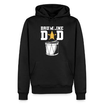 Drum Line Dad Schlagzeugspieler - Männer Premium Bio Hoodie - Schwarz - Vorne - Nico (187cm)