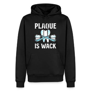 Plakette ist verrückt Zahnarzt - Männer Premium Bio Hoodie - Schwarz - Vorne - Nico (187cm)
